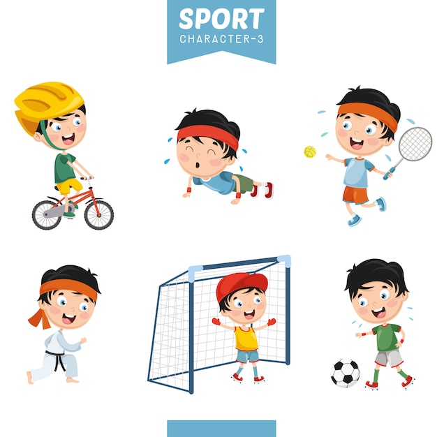 Vector Illustratie Van Sport Karakter