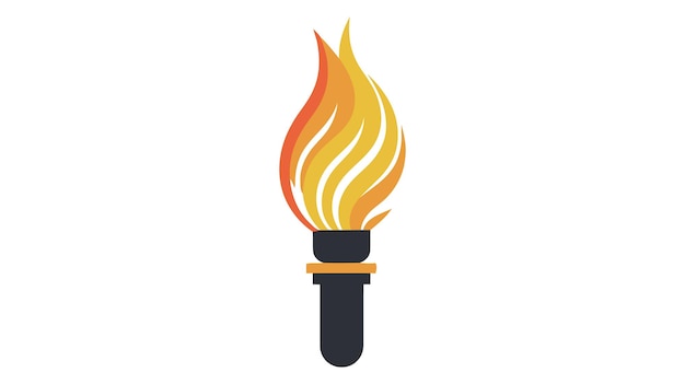Vector vector illustratie van torch pictogram geïsoleerd op witte achtergrond vuursymbool van de olympische spelen vlammende figuur