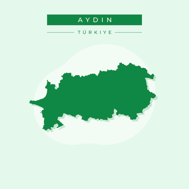 Vector illustratie vector van Aydn kaart Turkije