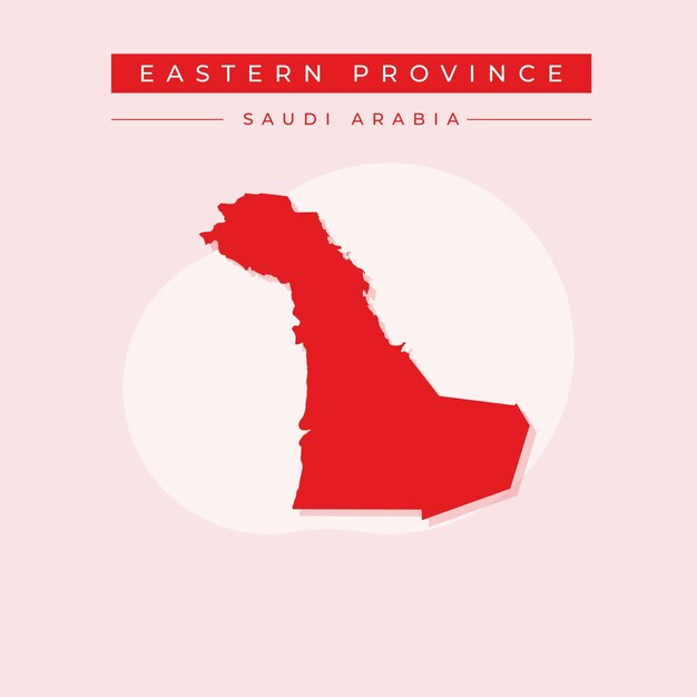 Vector illustratie vector van de kaart van de oostelijke provincie Saoedi-Arabië