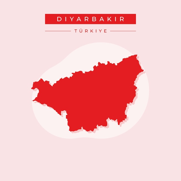 Vector illustratie vector van Diyarbakr kaart Turkije