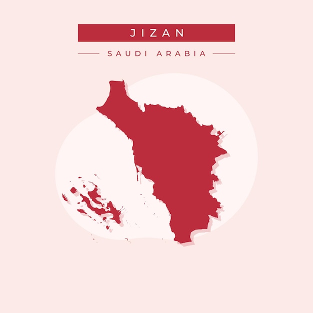 Vector illustratie vector van Jizan kaart Saoedi-Arabië