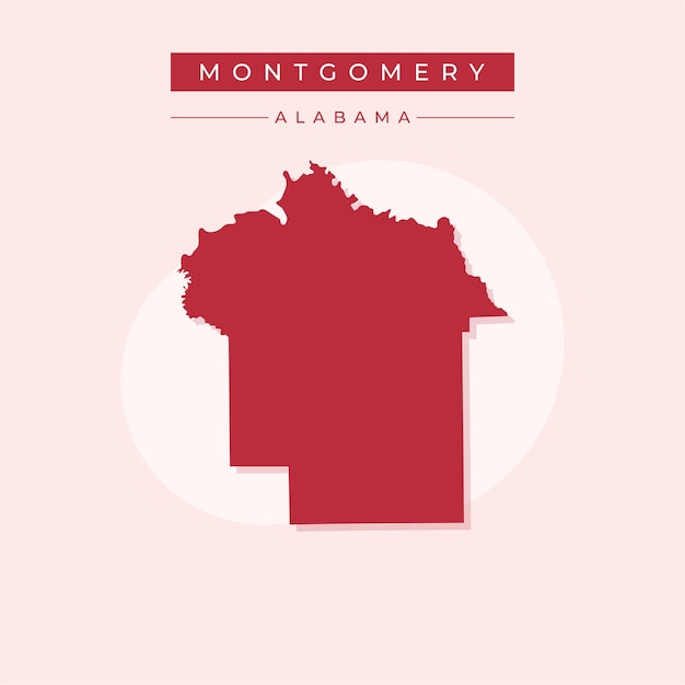 Vector illustratie vector van Montgomery kaart Alabama