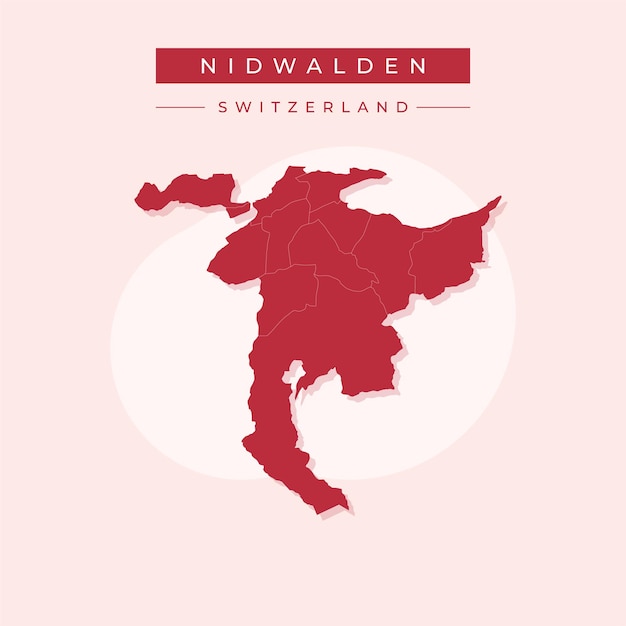 Vector illustratie vector van Nidwalden kaart Zwitserland