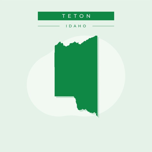 Vector illustratie vector van Teton kaart Idaho