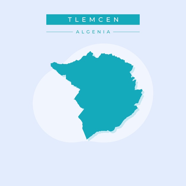 Vector illustratie vector van Tlemcen kaart Afrika
