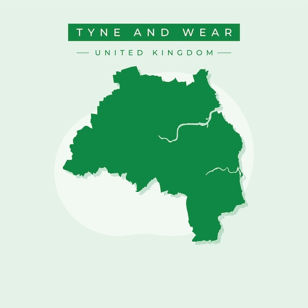 Vector illustratie vector van Tyne en Wear kaart Verenigd Koninkrijk
