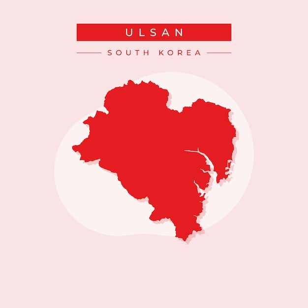 Vector illustratie vector van Ulsan kaart Zuid-Korea