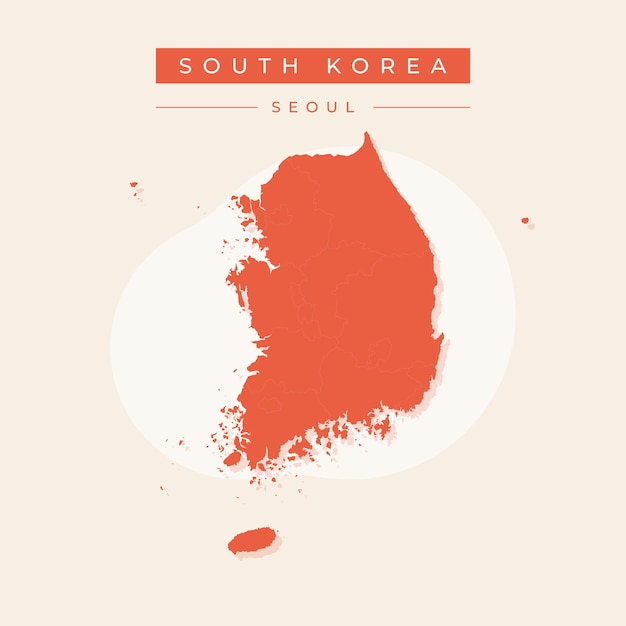 Vector illustratie vector van Zuid-Korea kaart Zuid-Korea