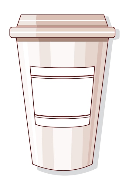 Vector vector illustratie wegwerp koffiekopje koffie paper cup plat ontwerp