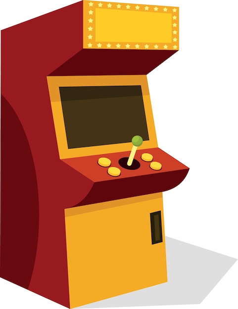 Vector illustraties van een arcade-machine uit de jaren 80 geïsoleerd op transparante achtergrond