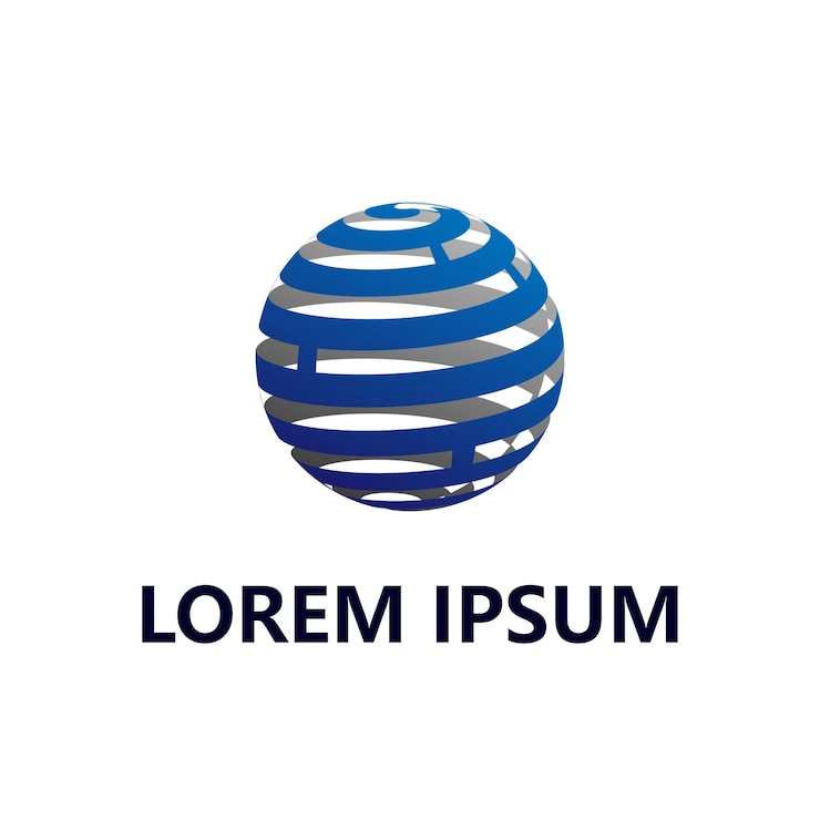 Premium Vector | Vector illustration of 3d blue globe spiral
