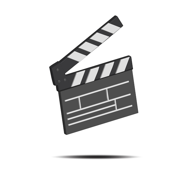 vector illustration of 3D clapper film.