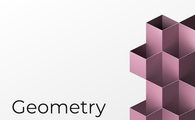 Vector illustration of a 3D image of geometric planes with a gradient Sketch for creativity