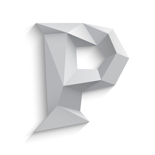 Vector illustration of 3d letter P on white background