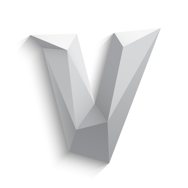 Vector illustration of 3d letter v on white background