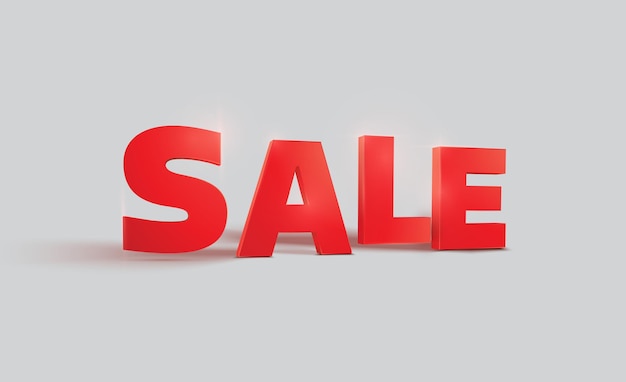 Vector illustration of 3d word sale in red glossy color