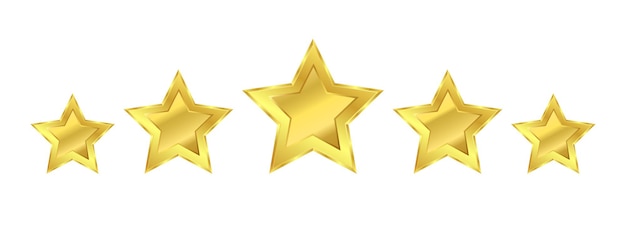 Vector illustration of 5 gold stars