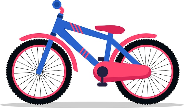 Vector illustration of 5speed gear bicycle for youngsters and racers in blue and pink color combina