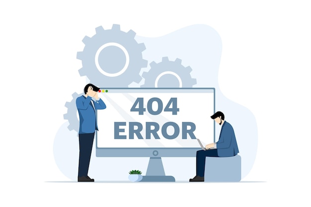 Векторная иллюстрация о концепции ошибки 404 Страница или файл не найден