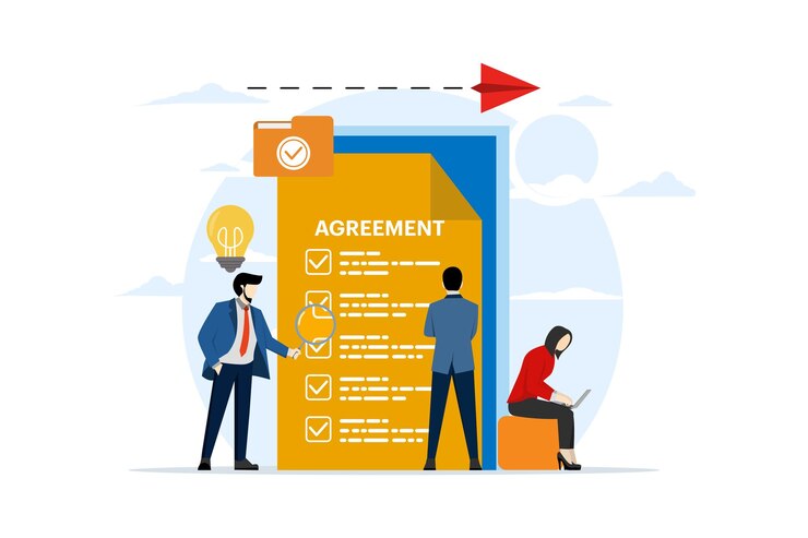 Vector vector illustration about the concept of an agreement or contract in a business agreement