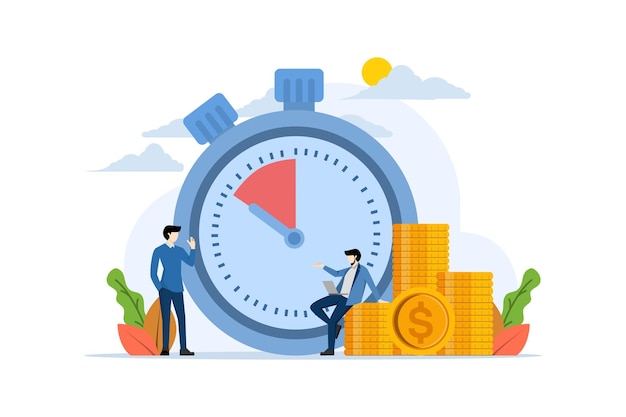vector illustration about the concept of business time management or time organization efficiency