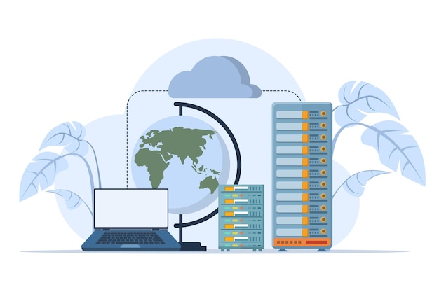 vector illustration about Concept of database programmer or programming language