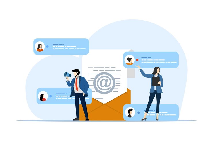 Vector vector illustration about concept of email marketing campaign or online business strategy