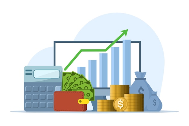 vector illustration about the concept of investment or financial success and money growth