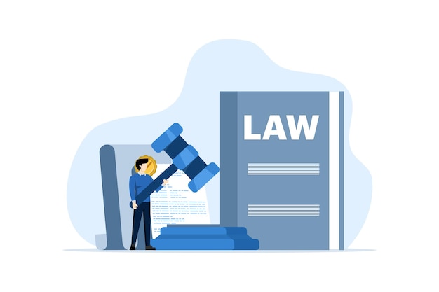 Vector vector illustration about concept of law and justice or people seeking legal advice