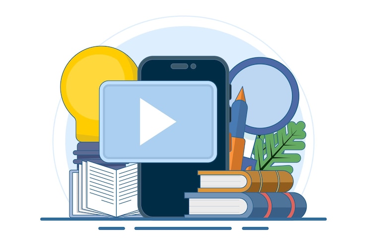 Vector vector illustration about concept of online education or distance learning