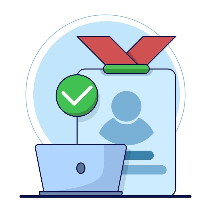 Vector vector illustration about the concept of successful login or account has been registered