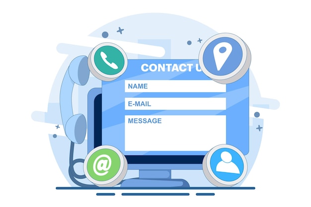 vector illustration about contact us concept or customer service or online support