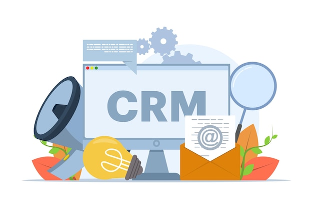 vector illustration about CRM or Customer Relationship Management Concept