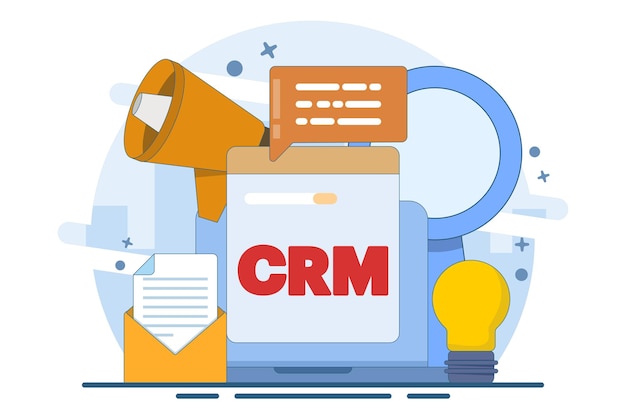 vector illustration about Customer Relationship Management or CRM Concept