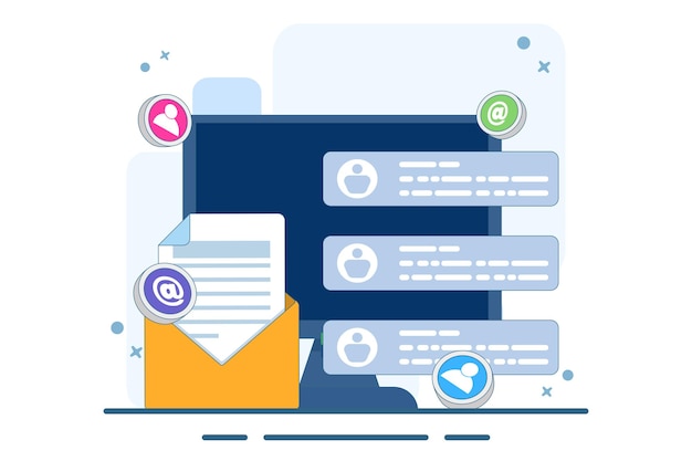vector illustration about Email marketing concept as Online business strategy or Advertising