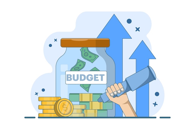 vector illustration about financial budget planning concept for future or investment business
