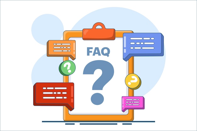 ベクトルイラスト - よくある質問の概念やサポートに連絡する際のFAQ
