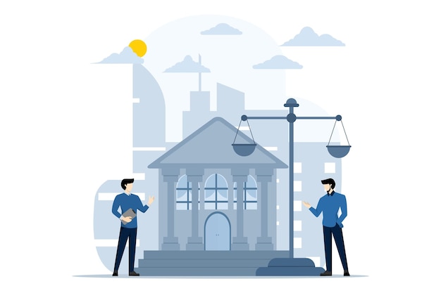 vector illustration about Legal advice Concept or Law and justice scene