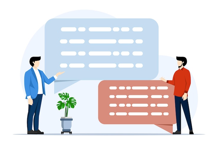Vector vector illustration about mass media discussion concept with discussion characters
