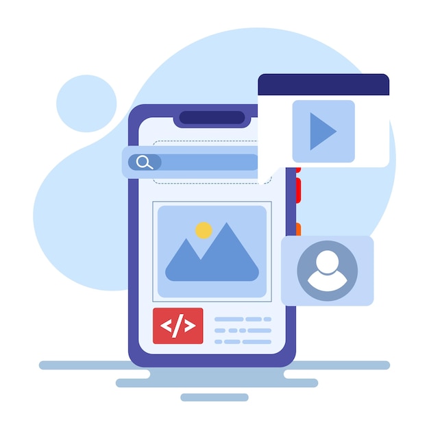 vector illustration about mobile app development or ux ui concept
