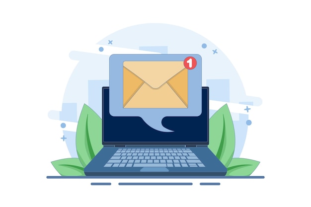 vector illustration about New email message notification concept on screen or email marketing