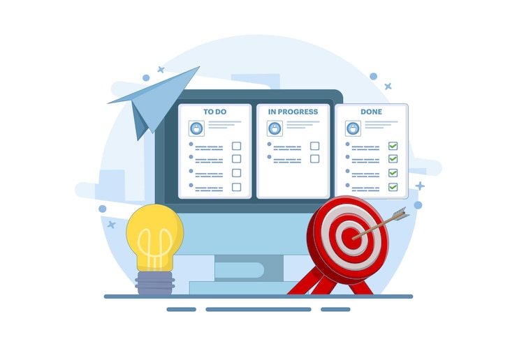 Vector vector illustration about project management or strategy and organization concept