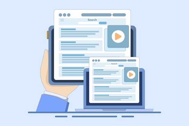 vector illustration about video marketing campaign or promote brand or influencer advertising