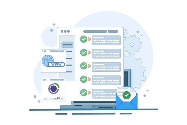 vector illustration about Web UI Interface or Data analysis or SEO Optimization dashboard