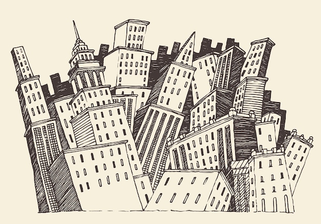 Illustrazione vettoriale della città astratta, megapolis