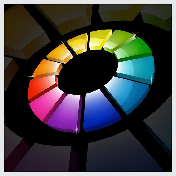 Vector vector illustration of abstract colorful 3d rainbow logo design