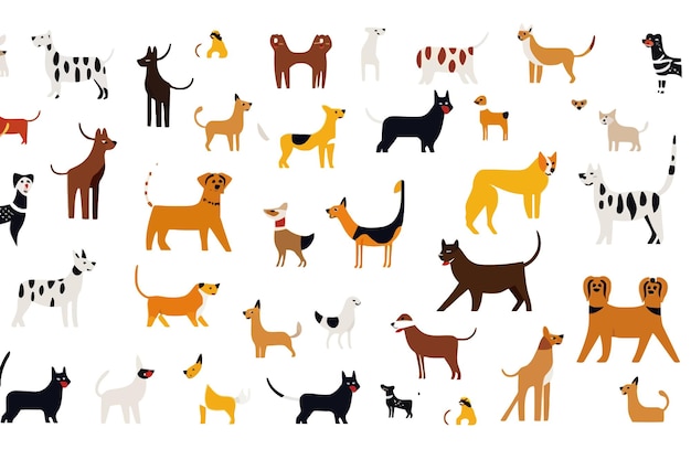 ベクトル図の抽象的な犬と猫のパターン