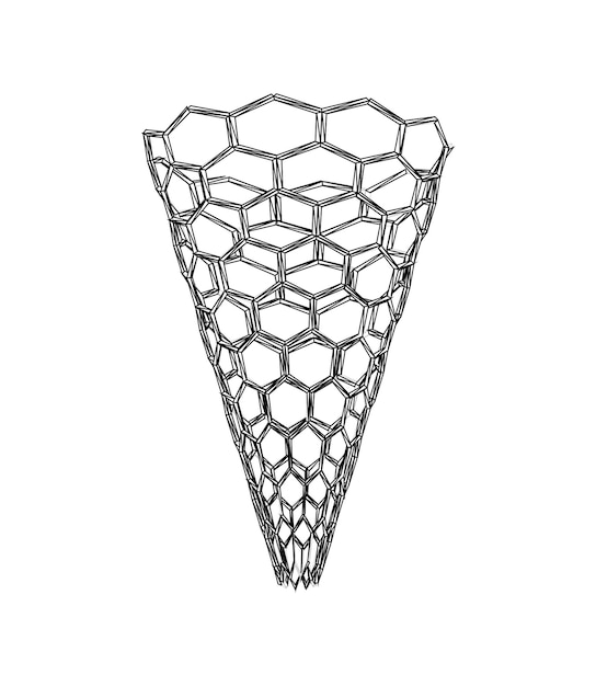 Illustrazione vettoriale di meshe volumetrico astratto