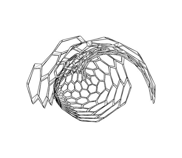 Illustrazione vettoriale di meshe volumetrico astratto